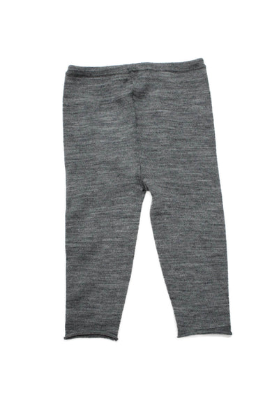 Bonpoint Girls Elastic Waistband Wool Knit Ankle Leggings Gray Size 6 Months