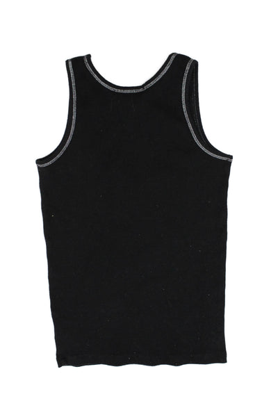 Bonpoint Girls Scoop Neck Ribbed Knit Tank Top Black Cotton Size 10