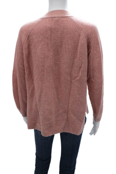 Madewell Womens Merino Wool V-Neck Henley Sweater Pink Long Sleeve Size XS