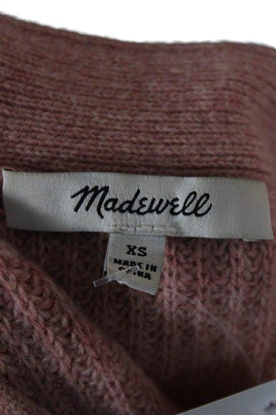 Madewell Womens Merino Wool V-Neck Henley Sweater Pink Long Sleeve Size XS