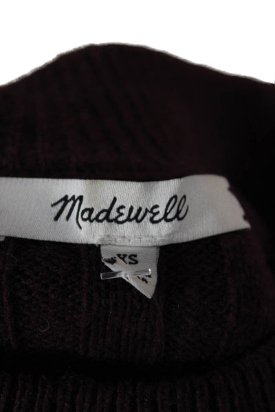 Madewell Womens Purple Striped Wool Mock Neck Pullover Size XS