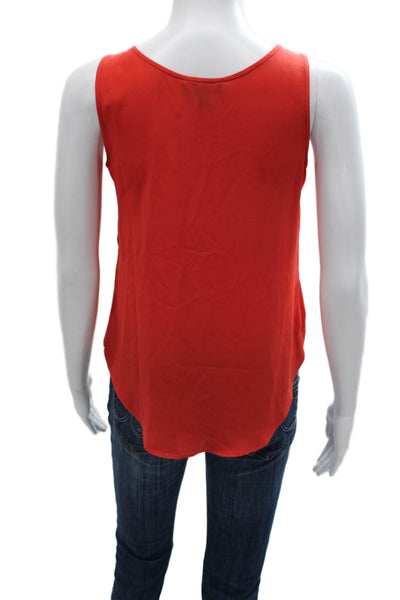 J Crew Women Basic Red Silk Blend Scoop Neck Sleeveless Tank Size 00