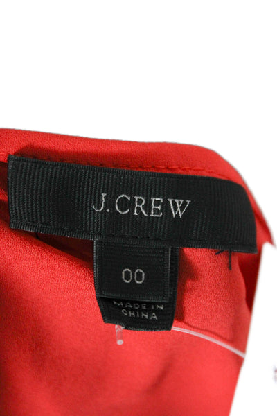 J Crew Women Basic Red Silk Blend Scoop Neck Sleeveless Tank Size 00