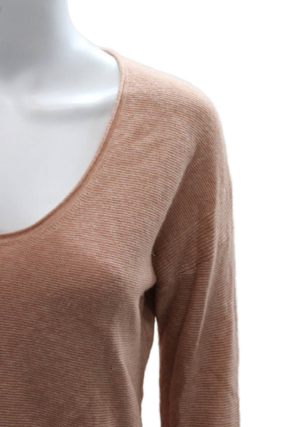 Madewell Women Beige Pullover Sweater Viscose Scoop Neck Long Sleeve Size XS