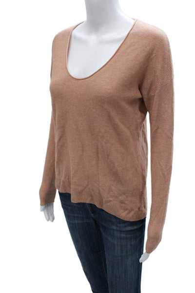 Madewell Women Beige Pullover Sweater Viscose Scoop Neck Long Sleeve Size XS