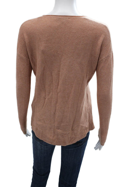 Madewell Women Beige Pullover Sweater Viscose Scoop Neck Long Sleeve Size XS