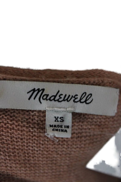 Madewell Women Beige Pullover Sweater Viscose Scoop Neck Long Sleeve Size XS