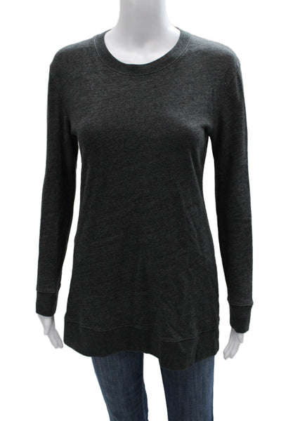 J Crew Women Tunic Sweatshirt Gray Cotton Crewneck Long Sleeve Size 2XS