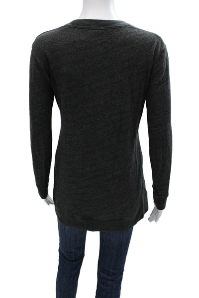 J Crew Women Tunic Sweatshirt Gray Cotton Crewneck Long Sleeve Size 2XS