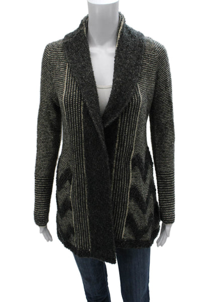 Angel Of The North Women Cardigan Gray Wool Geometric Size XS