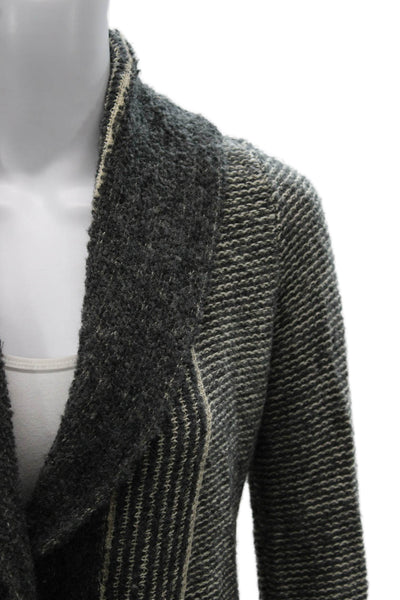 Angel Of The North Women Cardigan Gray Wool Geometric Size XS