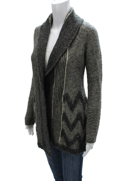 Angel Of The North Women Cardigan Gray Wool Geometric Size XS
