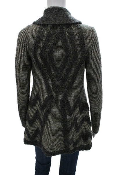 Angel Of The North Women Cardigan Gray Wool Geometric Size XS