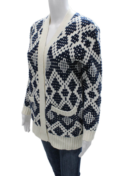 Madewell Womens Fair Isle V-Neck Nylon Cardigan Long Sleeve Blue Size XS