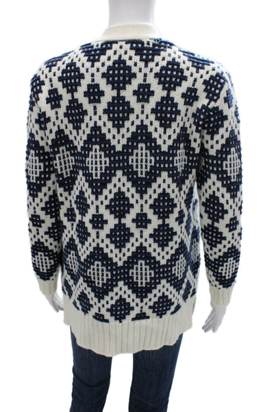 Madewell Womens Fair Isle V-Neck Nylon Cardigan Long Sleeve Blue Size XS
