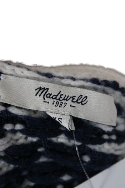 Madewell Womens Fair Isle V-Neck Nylon Cardigan Long Sleeve Blue Size XS