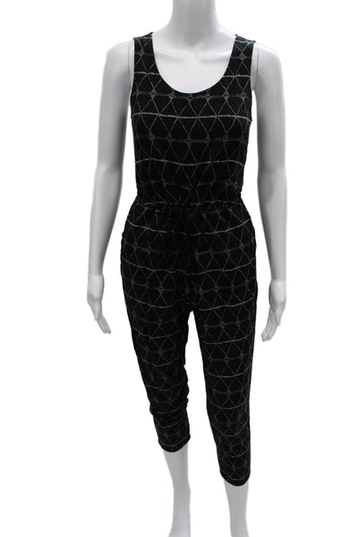Madewell Womens Black Geometric Sleeveless Jumpsuit Size XS