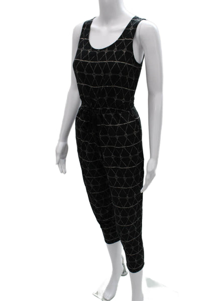 Madewell Womens Black Geometric Sleeveless Jumpsuit Size XS