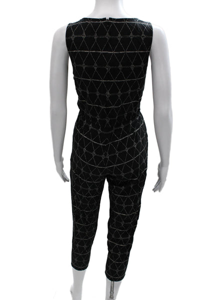 Madewell Womens Black Geometric Sleeveless Jumpsuit Size XS