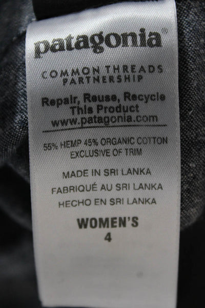 Patagonia Womens Cropped Hemp Pants Blue Drawstring Size 4