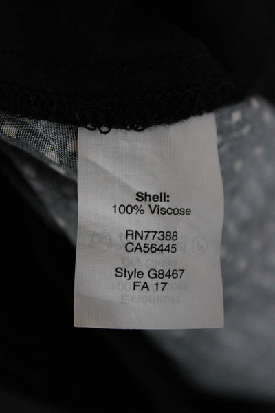 Madewell Women Cropped Geometric Black Viscose Pants Size S