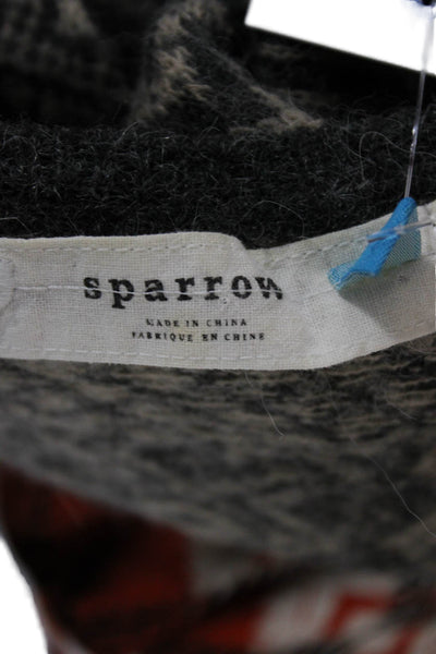 Sparrow Anthropologie Womens Sweater Dress Gray Geometric Long Sleeve Size S