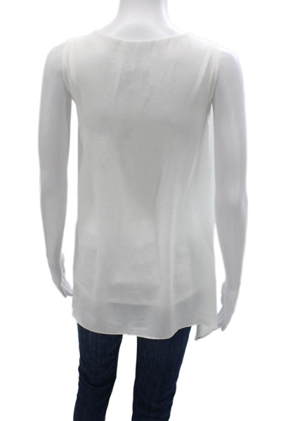Joseph Ribkoff Womens Tunic White Scoop Neck Sleeveless Rayon Pullover Size 10