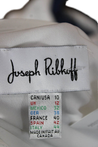 Joseph Ribkoff Womens Tunic White Scoop Neck Sleeveless Rayon Pullover Size 10