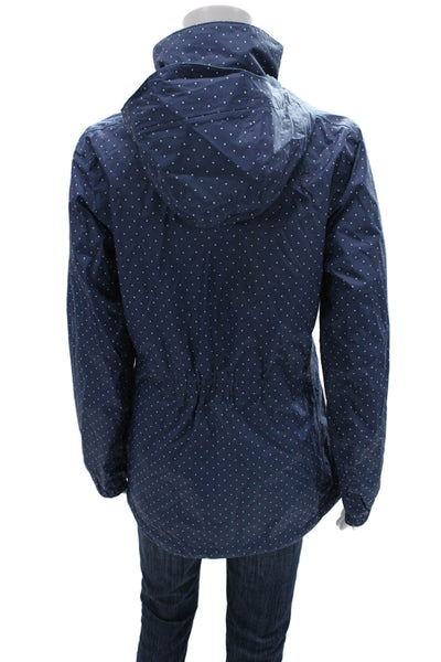 The North Face Womens Windbreaker Blue Polka Dot Nylon Zip Long Sleeve Size M