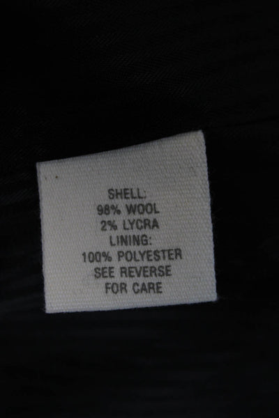 Elizabeth and James Women Basic Jacket Black Plaid 3/4 Sleeve Wool Size 8