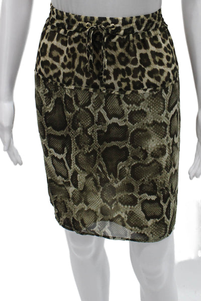 Michael Michael Kors Womens Multicolor Animal Print Pencil Skirt Size L