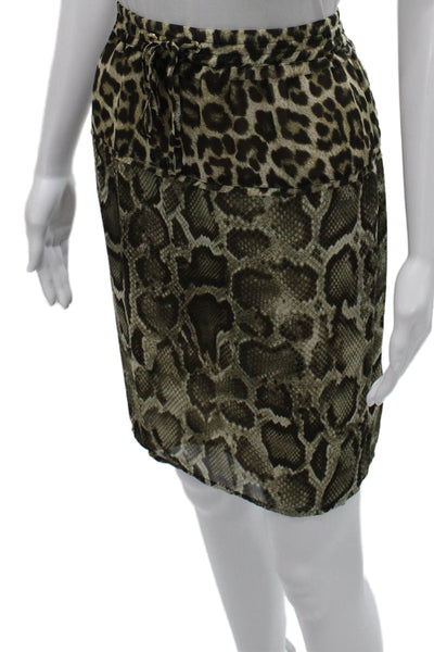 Michael Michael Kors Womens Multicolor Animal Print Pencil Skirt Size L