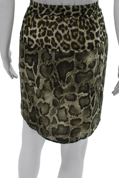 Michael Michael Kors Womens Multicolor Animal Print Pencil Skirt Size L