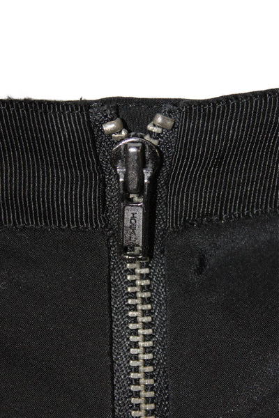 Club Monaco Women Silk Mini Skirt Black Zip Knee Length Size 8