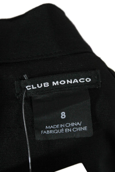 Club Monaco Women Silk Mini Skirt Black Zip Knee Length Size 8