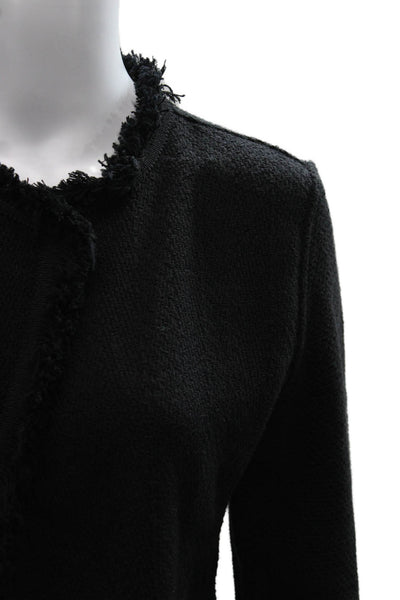 Nic + Zoe Womens Basic Jacket Black Solid Hook & Eye Long Sleeve Size S