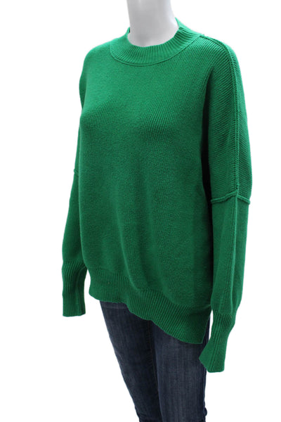 Vici Womens Pullover Sweater Green Cotton Crew Neck Long Sleeve Size S