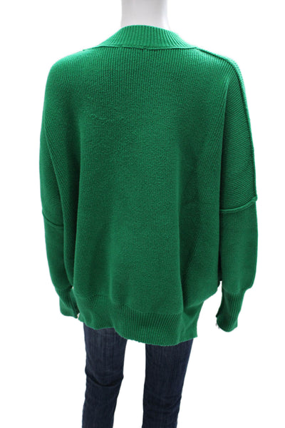 Vici Womens Pullover Sweater Green Cotton Crew Neck Long Sleeve Size S