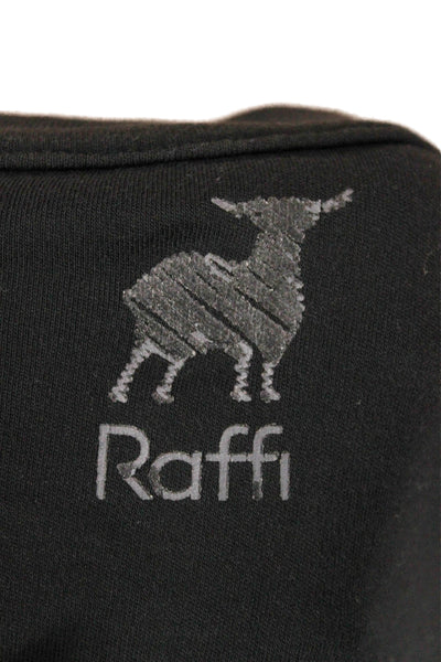 Raffi Mens Cotton V Neck Short Sleeve Black T-Shirt Size M