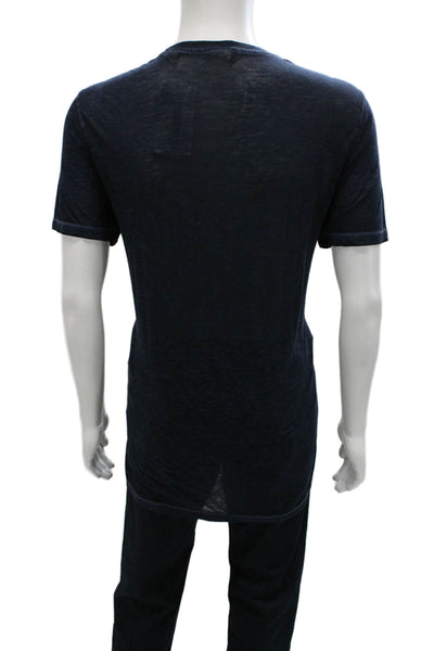 Scotch & Soda Mens Blue Cotton Blend Crew Neck T-Shirt Size XL