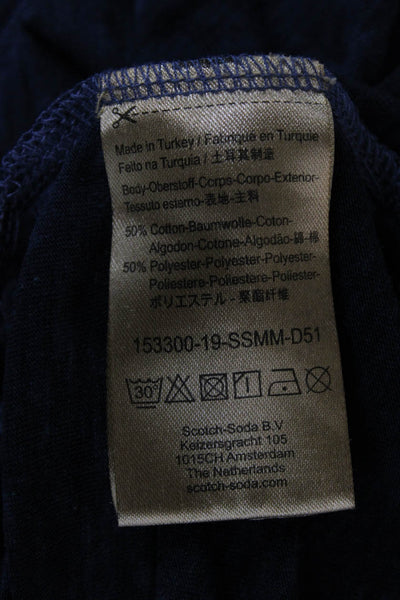 Scotch & Soda Mens Blue Cotton Blend Crew Neck T-Shirt Size XL