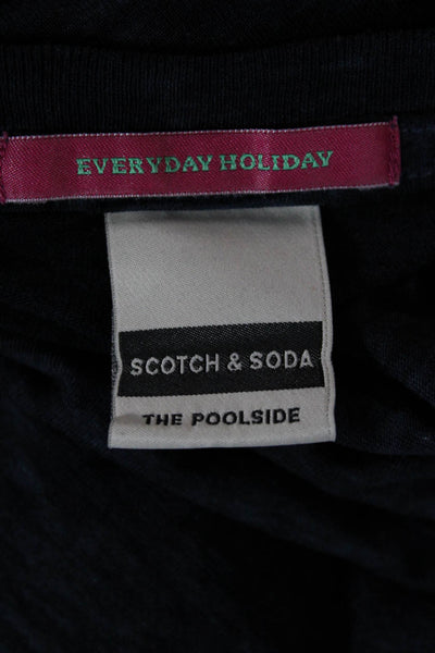 Scotch & Soda Mens Blue Cotton Blend Crew Neck T-Shirt Size XL