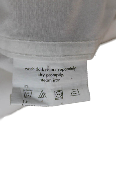 Calvin Klein Mens White Cotton Dress Shirt Button Up Long Sleeve Size M
