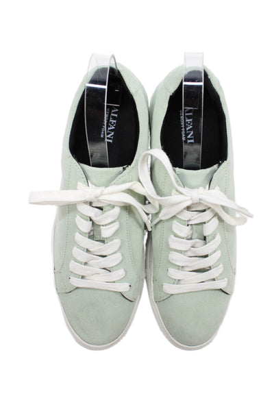 Alfani Mens Lace Up Canvas Low Top Sneakers Green White Size 8.5M