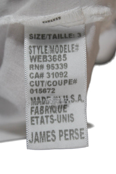 James Perse Womens White Sleeveless Scoop Neck Basic Tank Viscose Size 3