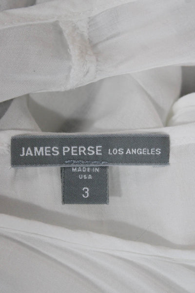 James Perse Womens White Sleeveless Scoop Neck Basic Tank Viscose Size 3