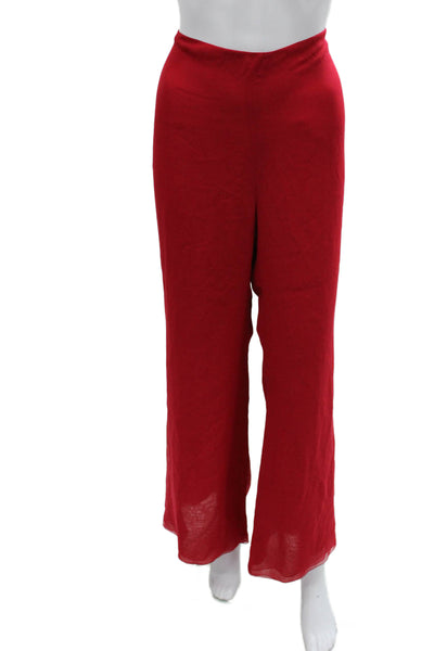 Jackie Rogers Women Dress Pants Red Polyester Zip 30in Inseam Size M