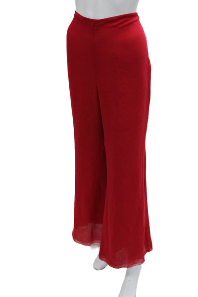 Jackie Rogers Women Dress Pants Red Polyester Zip 30in Inseam Size M