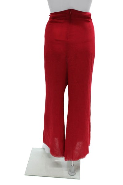 Jackie Rogers Women Dress Pants Red Polyester Zip 30in Inseam Size M
