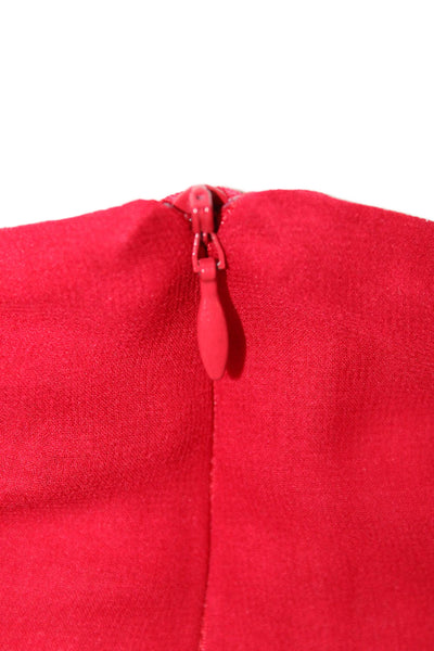 Jackie Rogers Women Dress Pants Red Polyester Zip 30in Inseam Size M